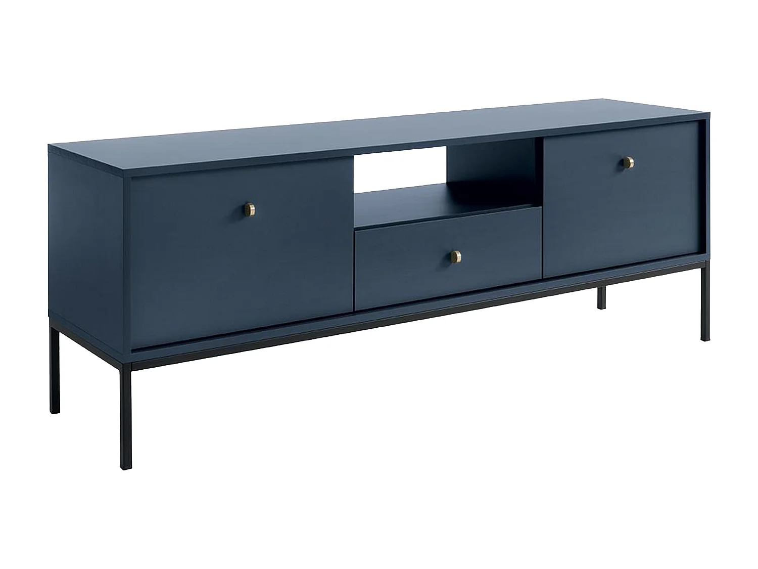 TV-Möbel mit 2 Türen, 1 Schublade & 1 Ablage - Blau - BOGDAN