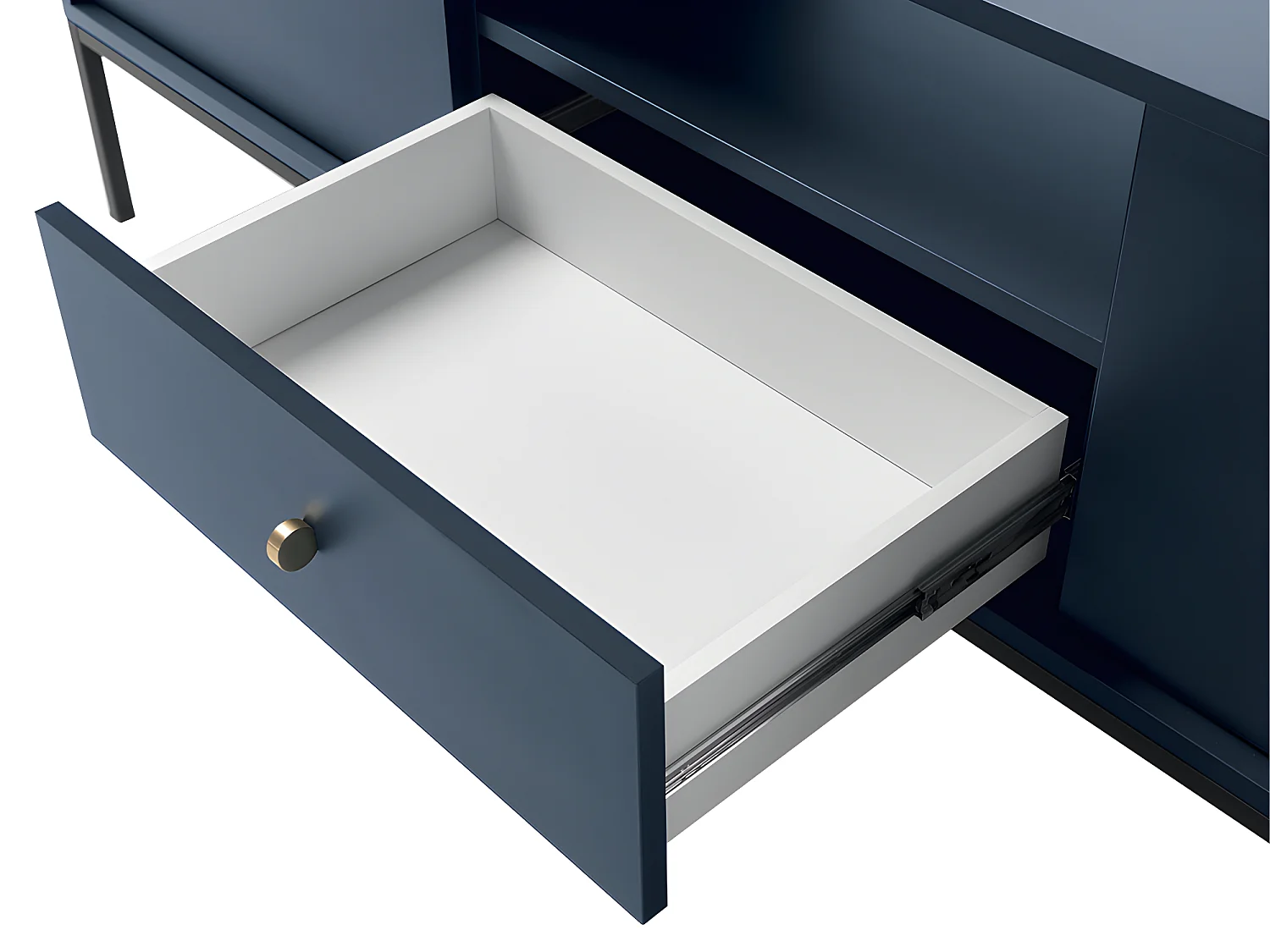 TV-Möbel mit 2 Türen, 1 Schublade & 1 Ablage - Blau - BOGDAN