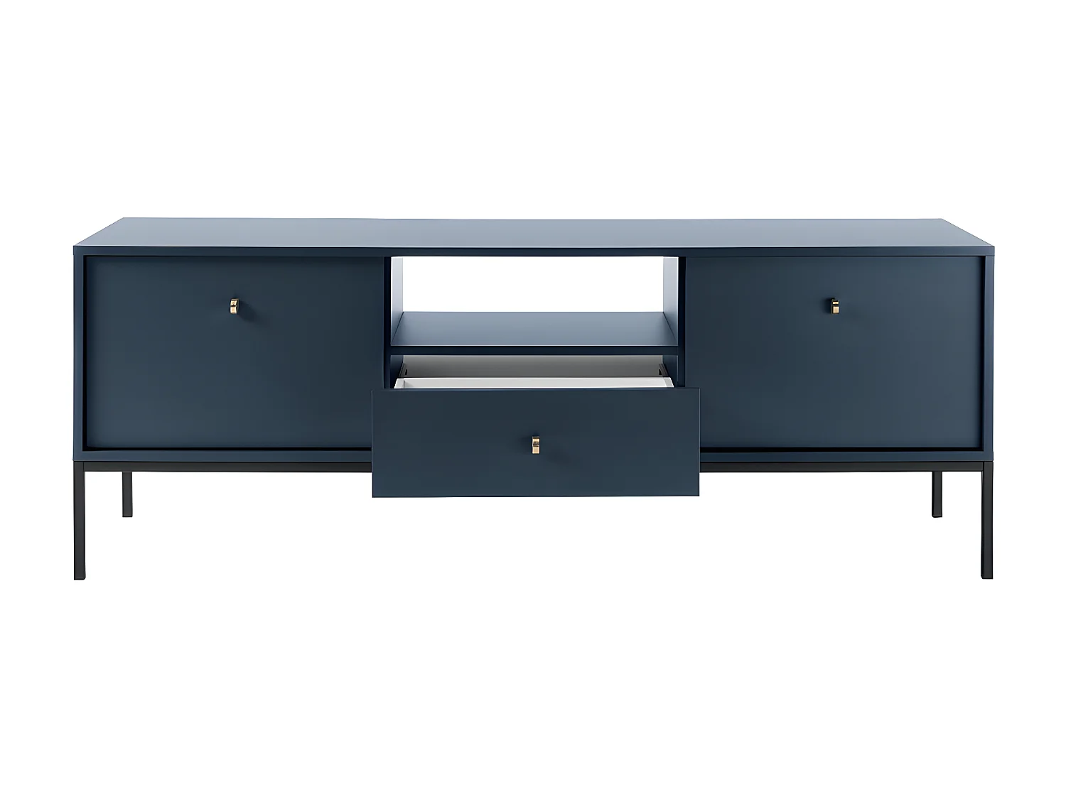 TV-Möbel mit 2 Türen, 1 Schublade & 1 Ablage - Blau - BOGDAN