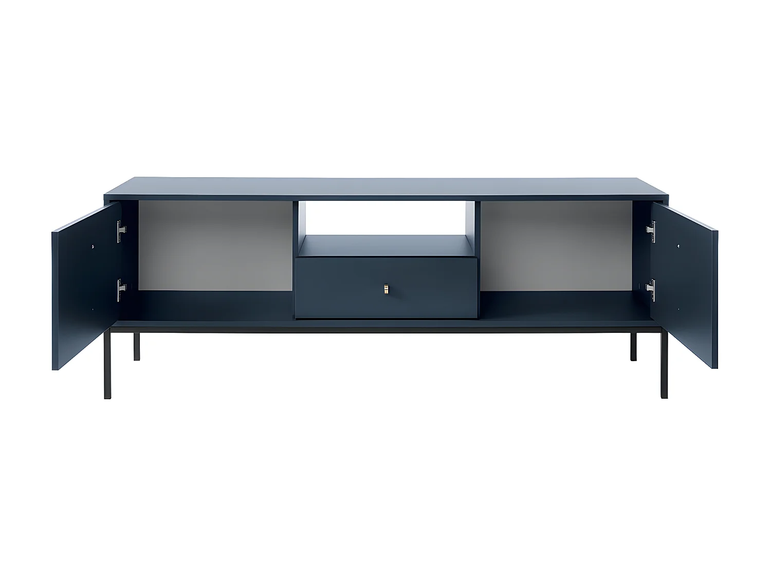 TV-Möbel mit 2 Türen, 1 Schublade & 1 Ablage - Blau - BOGDAN