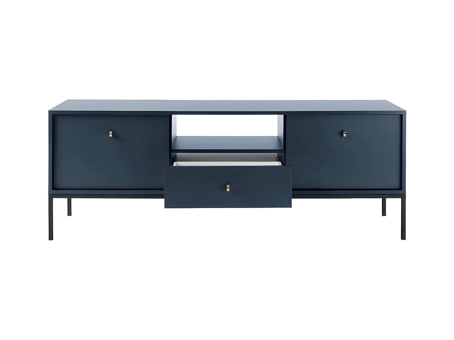 TV-meubel BOGDAN - 2 deuren, 1 lade en 1 nis - Blauw