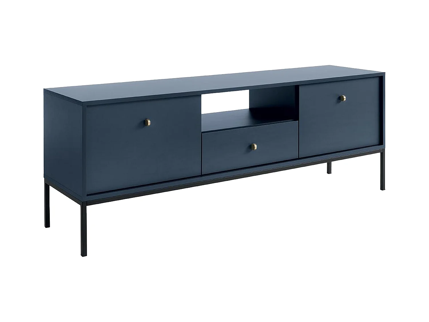 TV-meubel BOGDAN - 2 deuren, 1 lade en 1 nis - Blauw