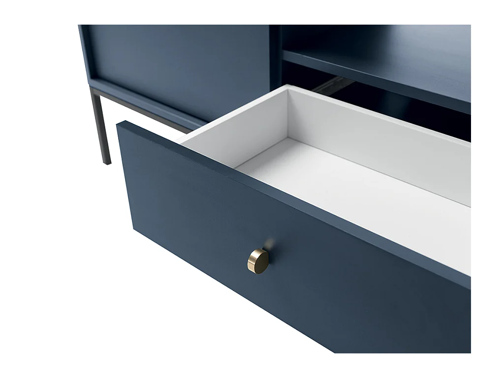 TV-meubel BOGDAN - 2 deuren, 1 lade en 1 nis - Blauw
