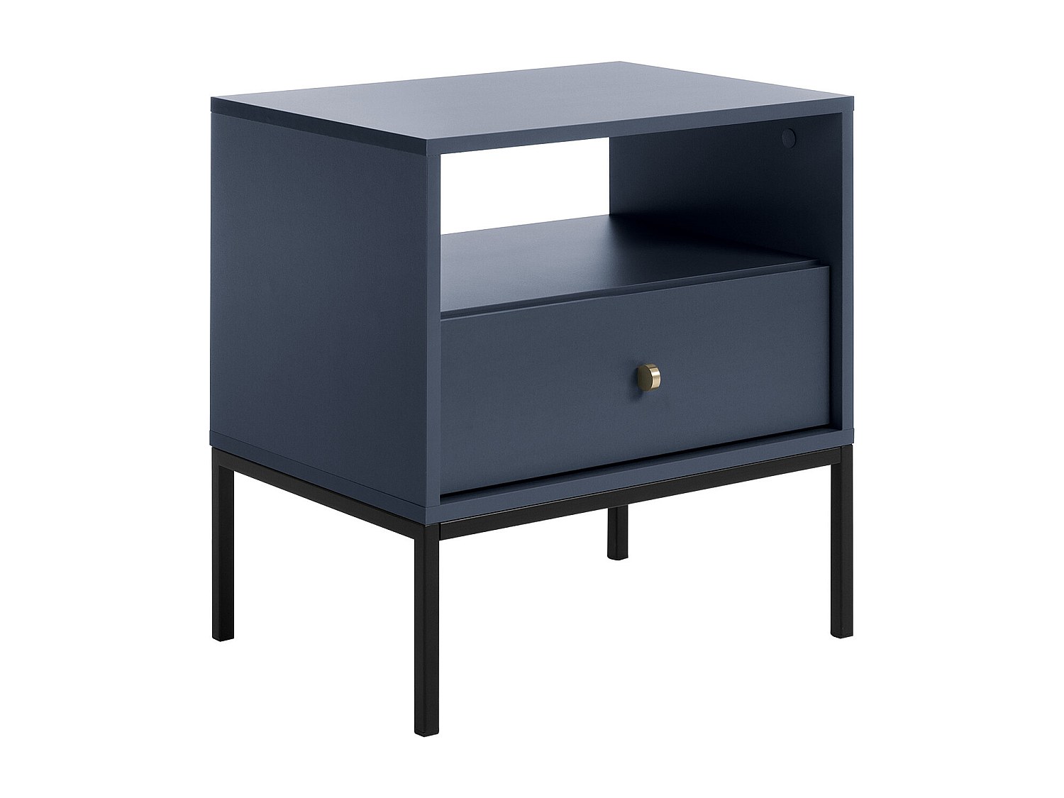 Nachttisch mit 1 Schublade & 1 Ablage - Blau - BOGDAN günstig online kaufen
