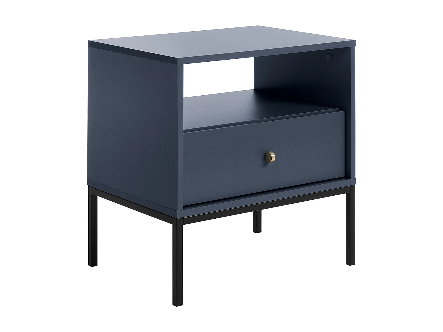 Nattbord - 1 skuff og 1 nisje - Blå - BOGDAN