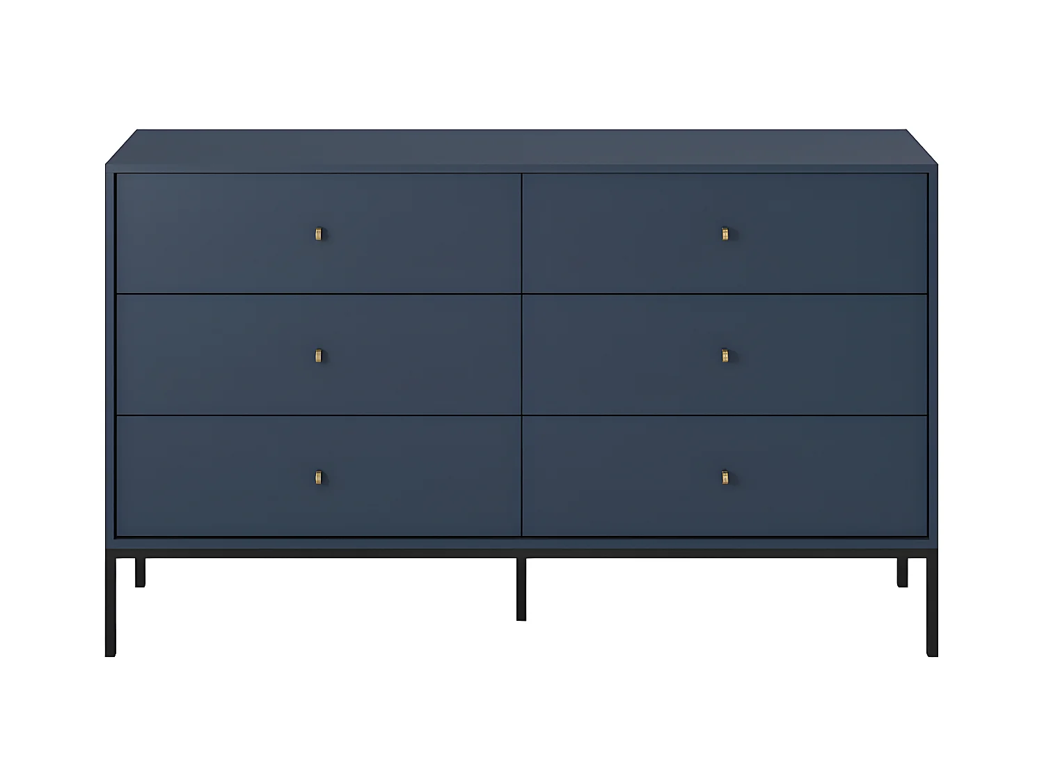 Commode 6 tiroirs - Bleu - BOGDAN
