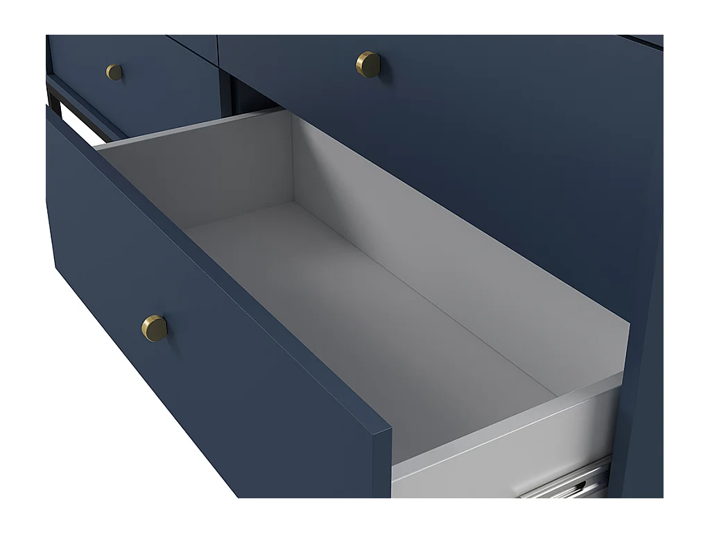 Commode 6 tiroirs - Bleu - BOGDAN