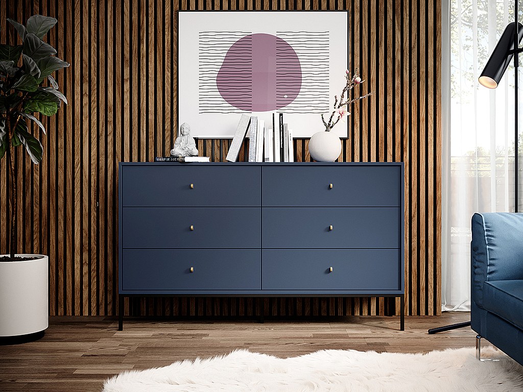 Vente-unique Kommode Mit 6 Schubladen - Blau - Bogdan