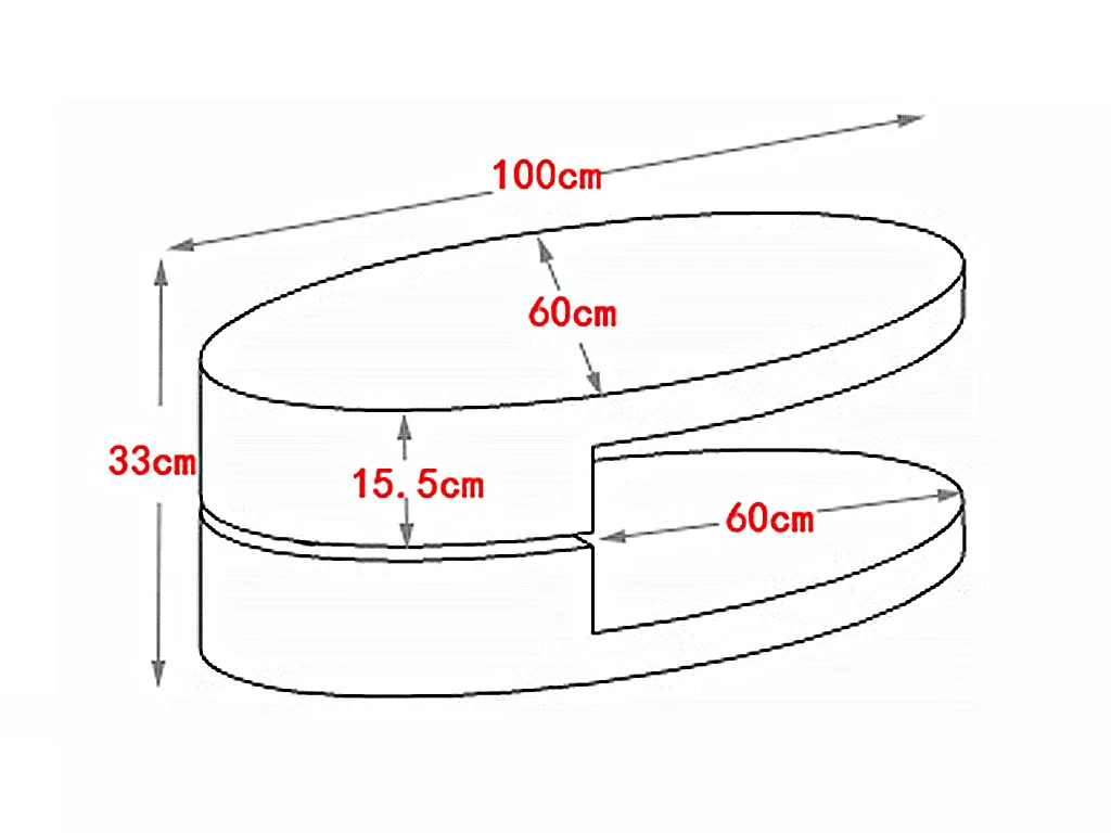 Table basse avec plateau pivotant - MDF - Naturel et blanc - VITALY