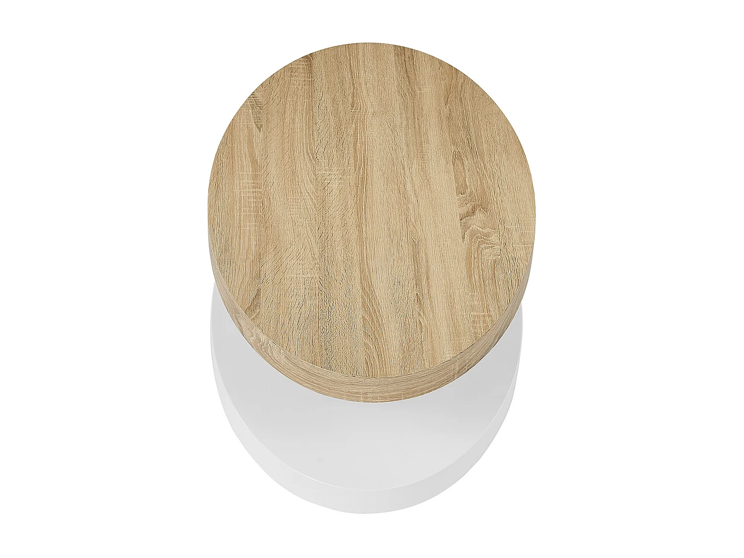 Stolik kawowy z obrotowym blatem MDF - Kolor naturalny i biały - VITALY