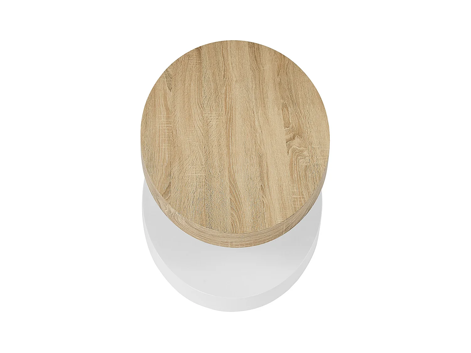 Table basse avec plateau pivotant - MDF - Naturel et blanc - VITALY