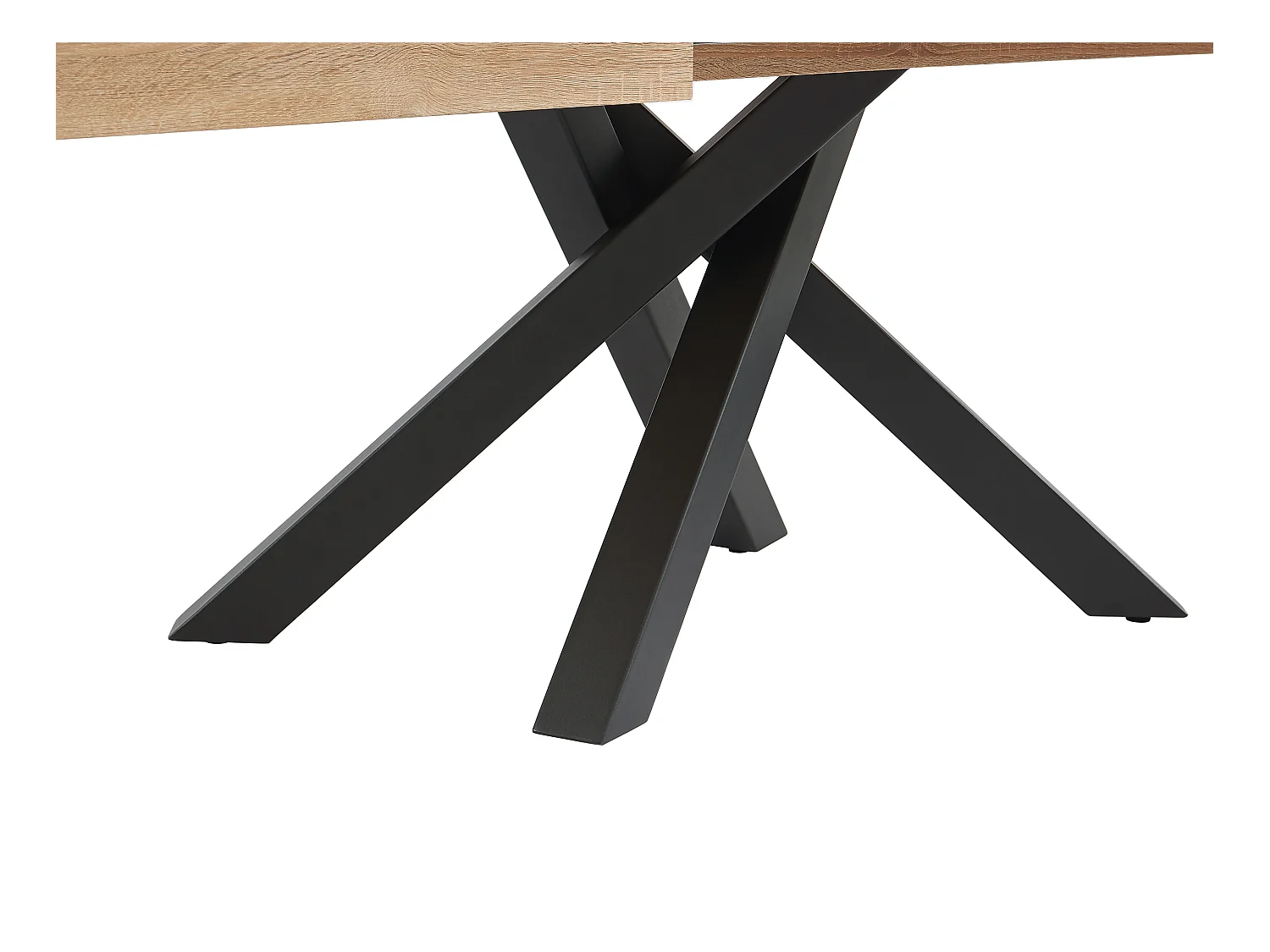 Rozkładany stół do jadalni 6 do 10 osób z MDF i metalu - Naturalny i czarny - CATONAY