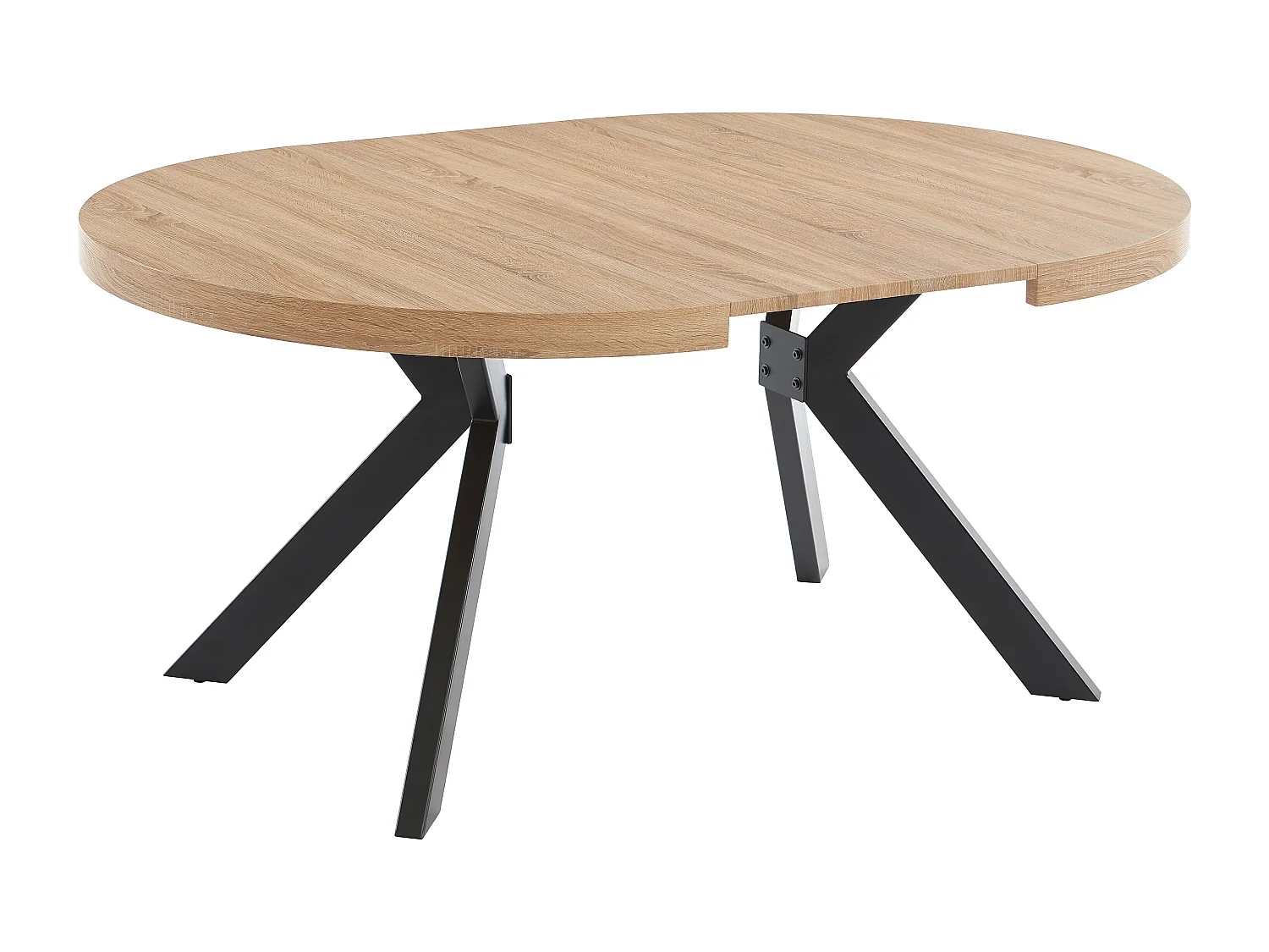 Tavolo da pranzo allungabile da 4 a 8 coperti in MDF e Acciaio Naturale e Nero KOMONI