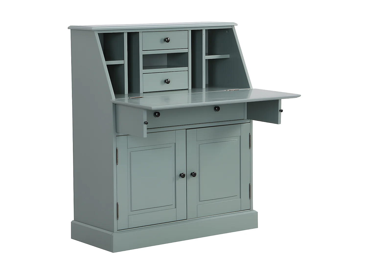 Secrétaire en pin et MDF - Coloris : Vert amande - CLEORE