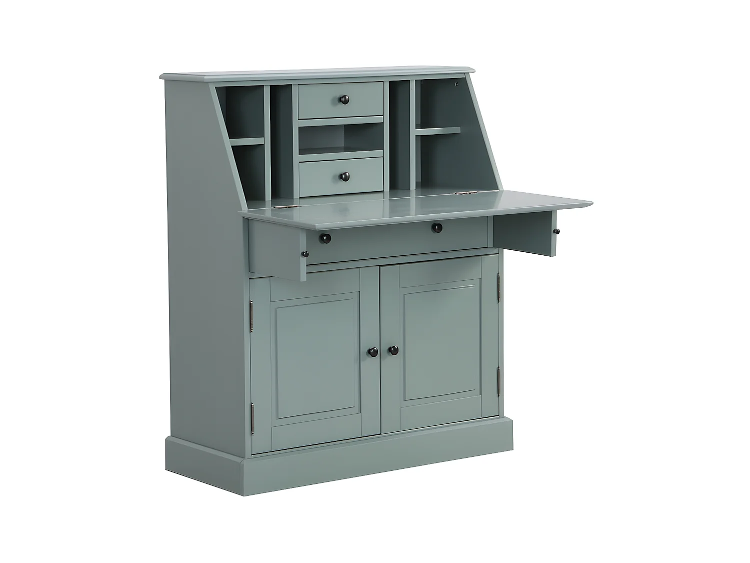 Secrétaire en pin et MDF - Coloris : Vert amande - CLEORE