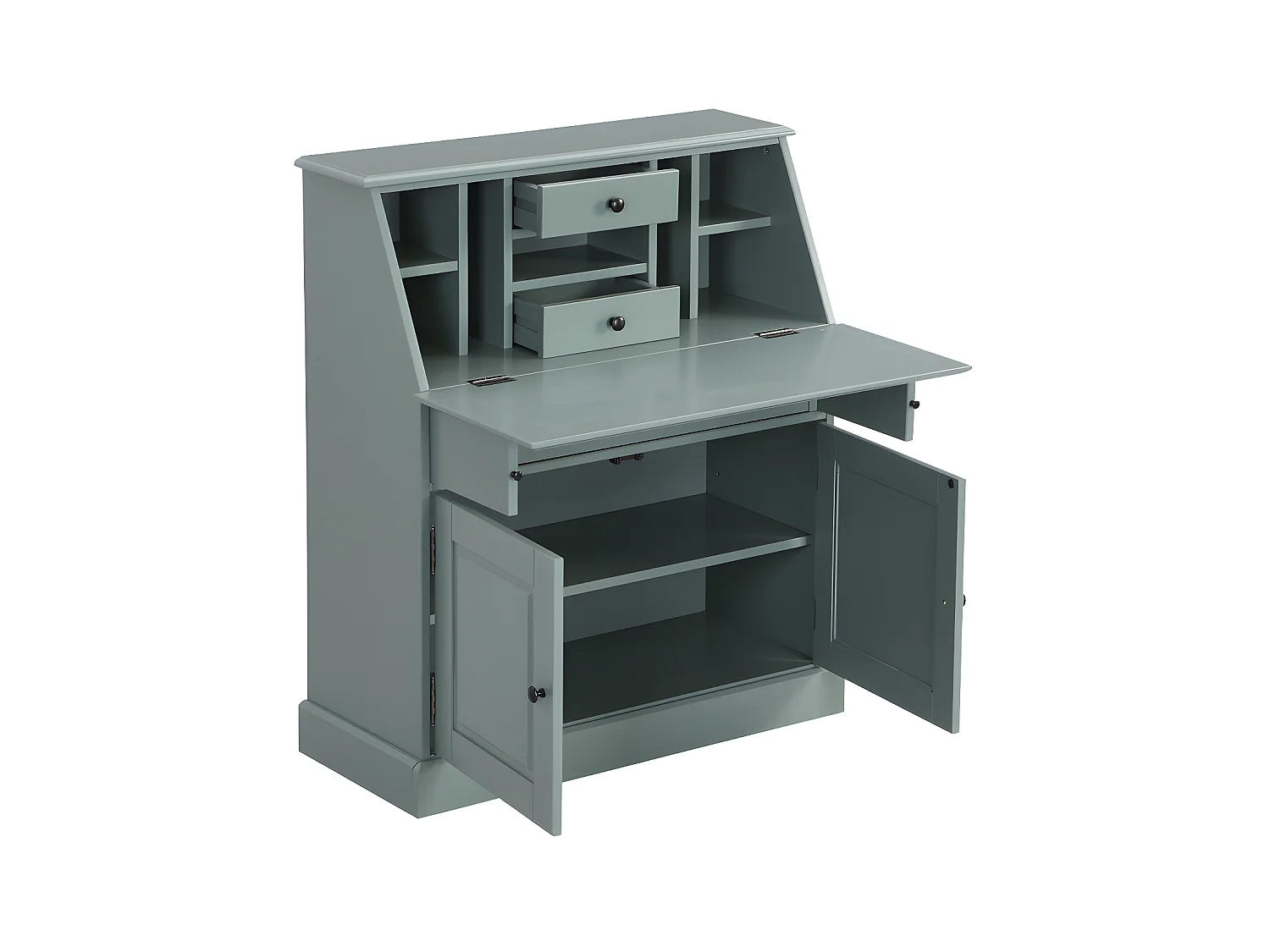Secrétaire en pin et MDF - Coloris : Vert amande - CLEORE