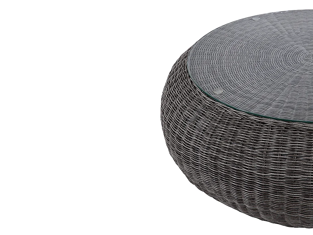 Salon de jardin en résine tressée gris : canapé, 2 fauteuils et table basse - WHITEHEAVEN de MYLIA