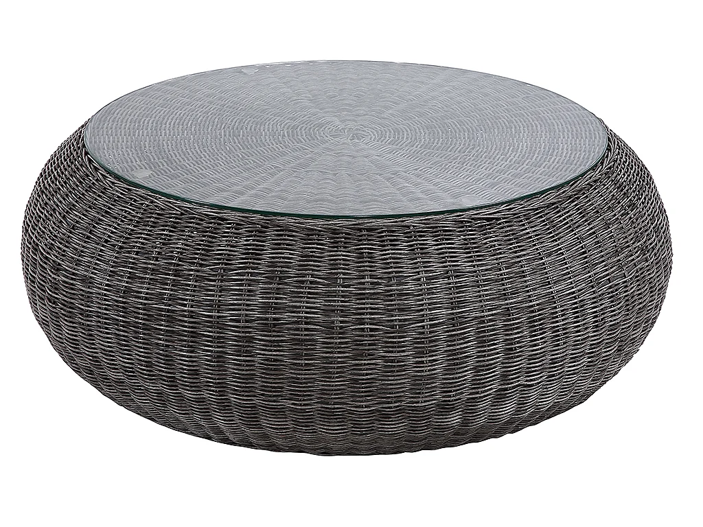 Salon de jardin en résine tressée gris : canapé, 2 fauteuils et table basse - WHITEHEAVEN de MYLIA