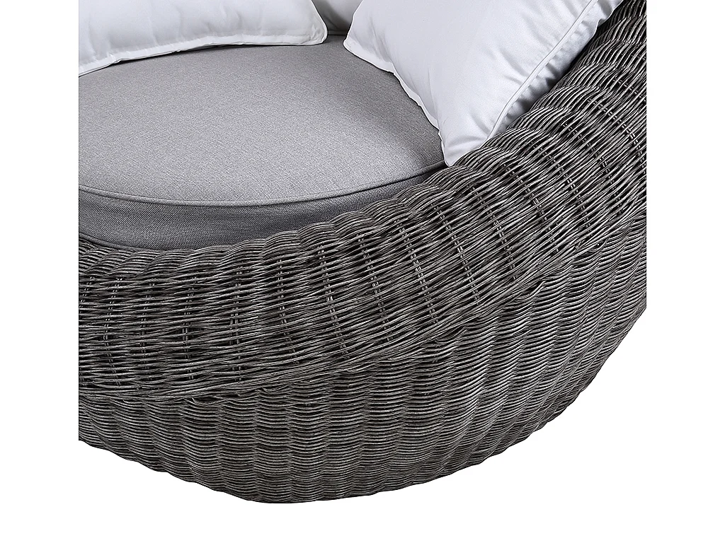 Salon de jardin en résine tressée gris : canapé, 2 fauteuils et table basse - WHITEHEAVEN de MYLIA