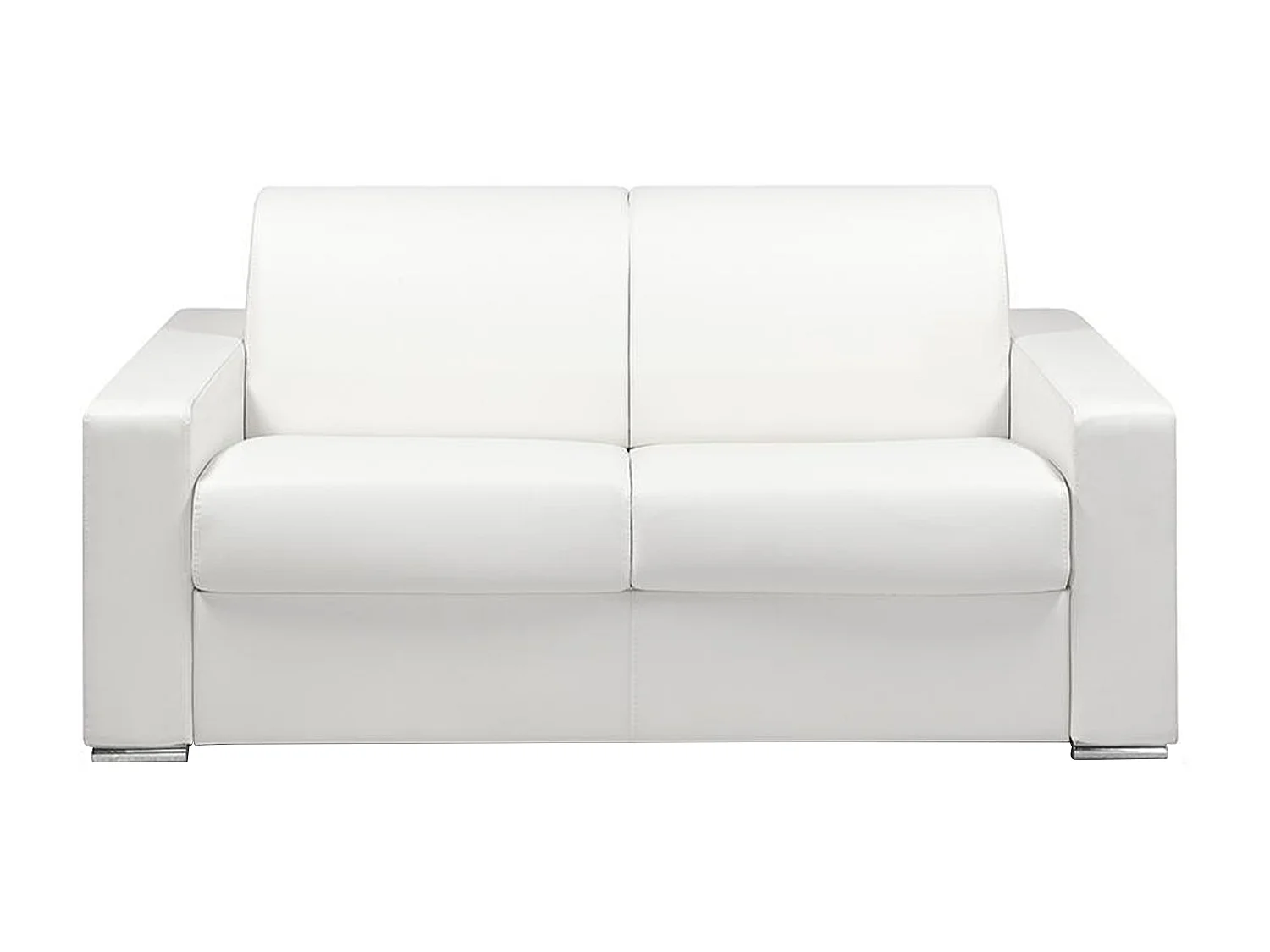 Schlafsofa 2-Sitzer - Liegefläche: 120 cm - Matratzenhöhe: 22 cm - Kunstleder - Weiß - CALITO