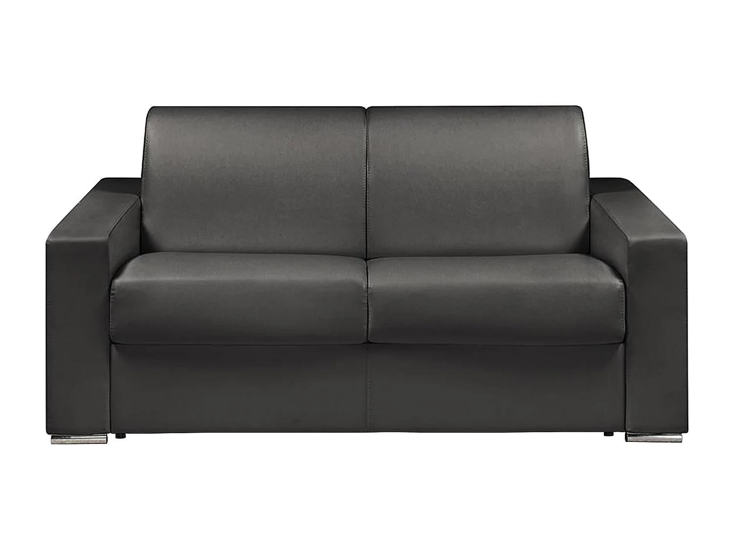 Tweezits express bedbank van kunstleer CALITO - Zwart - Slaap afmeting 120  cm - matras 22 cm