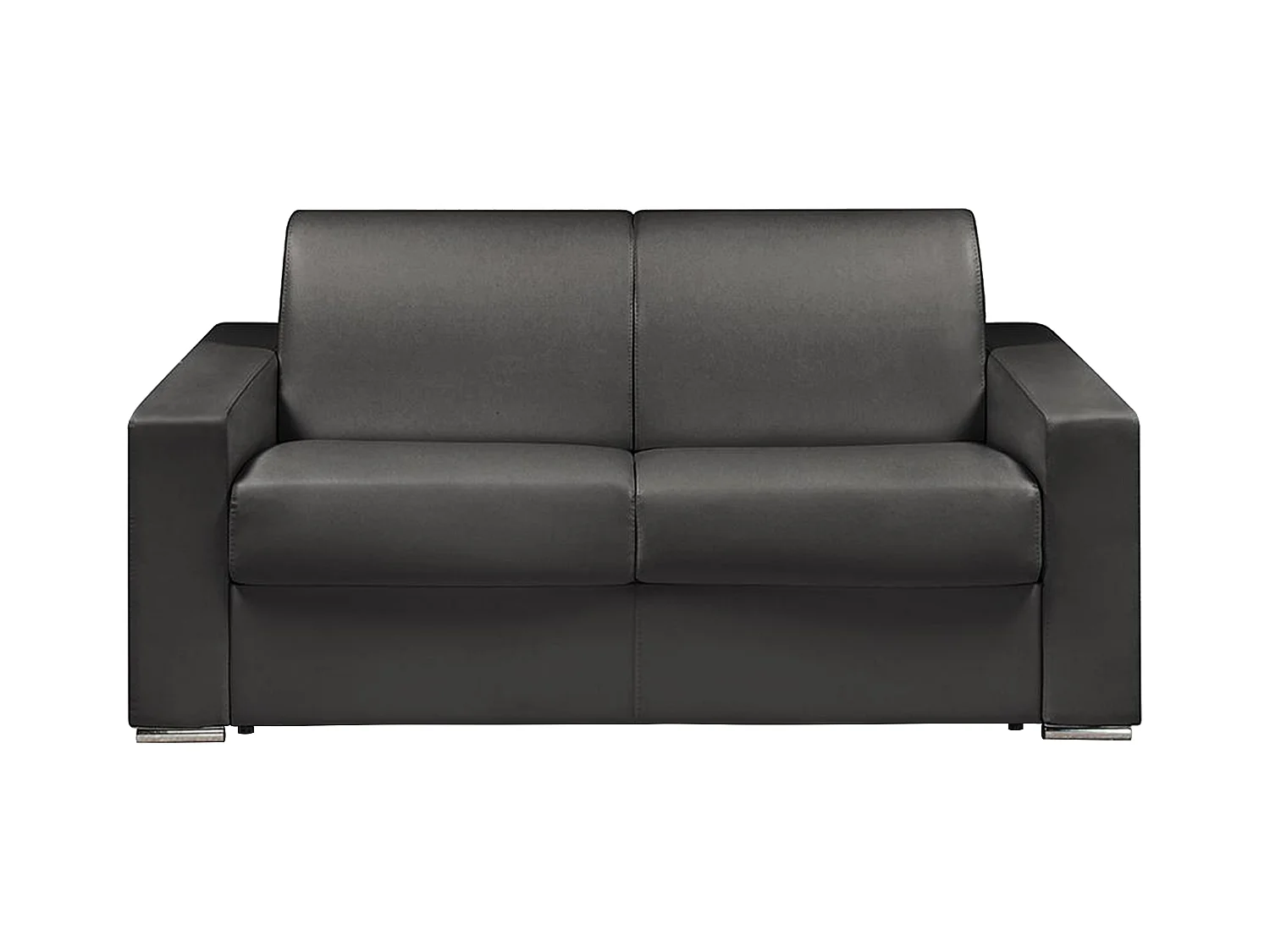 Schlafsofa 2-Sitzer - Liegefläche: 120 cm - Matratzenhöhe: 22 cm - Kunstleder - Schwarz - CALITO