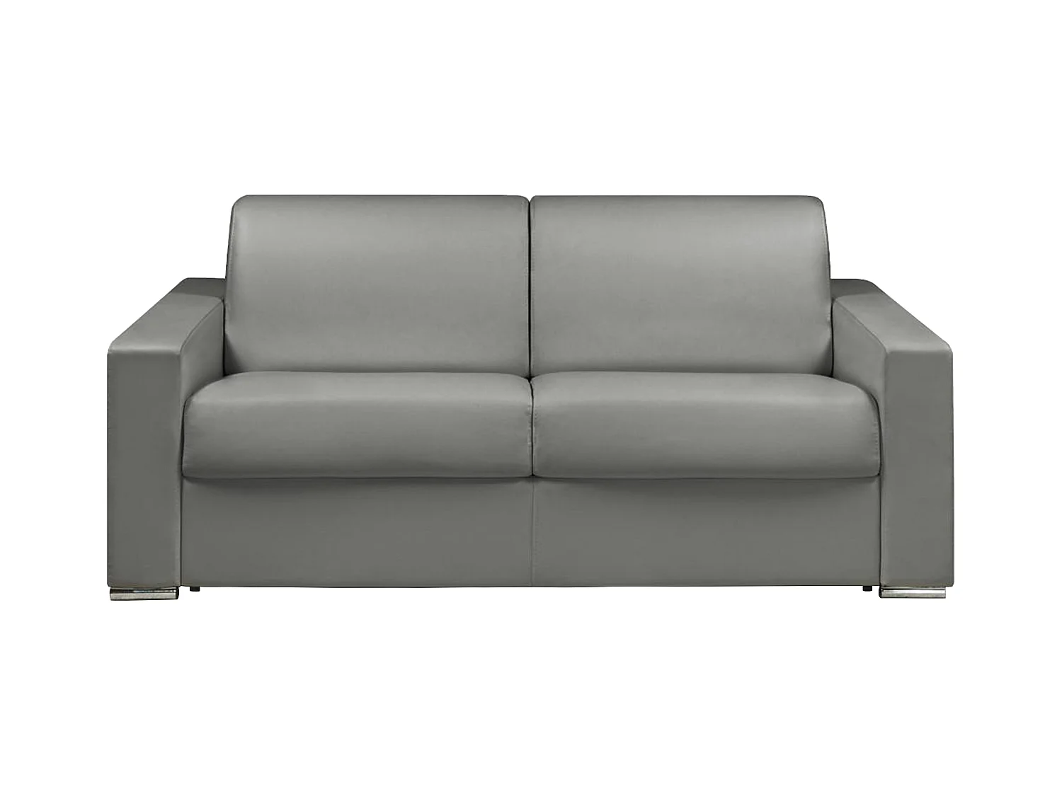 Canapé 3 places convertible express en simili gris - Couchage 140 cm - Matelas 22 cm avec mémoire de forme CALITO