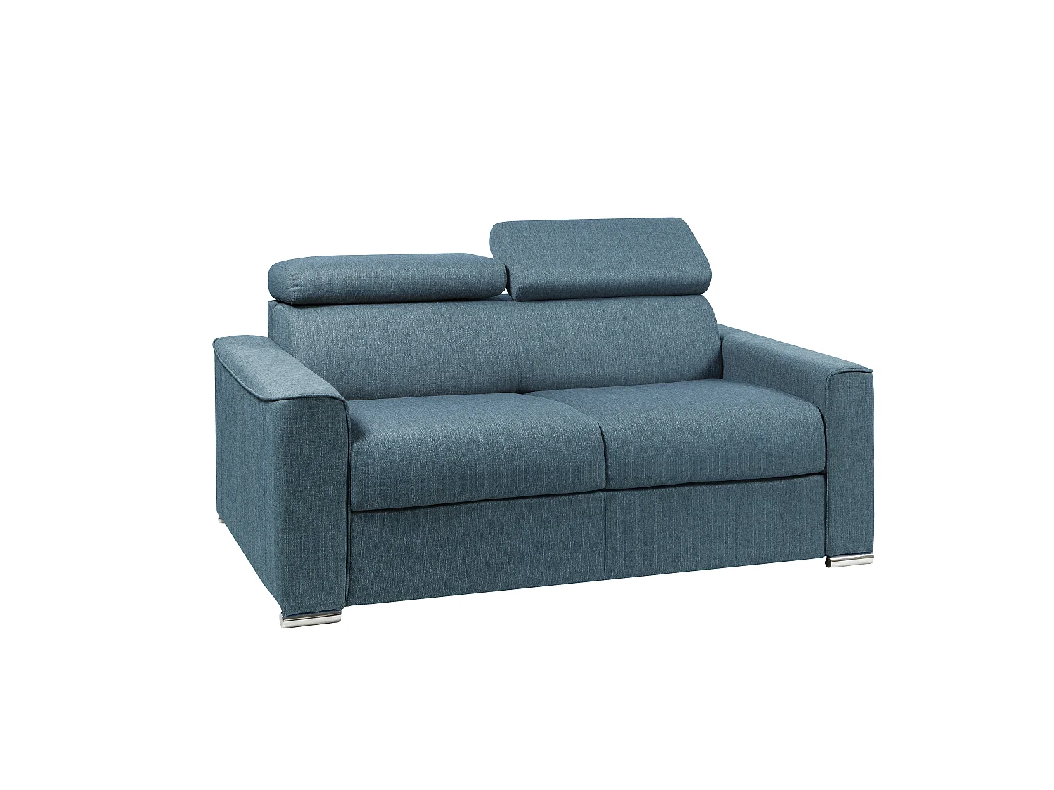 Schlafsofa 2-Sitzer - Liegefläche: 120 cm - Matratzenhöhe: 22 cm mit Memory Schaum - Stoff - Blau - VIZIR