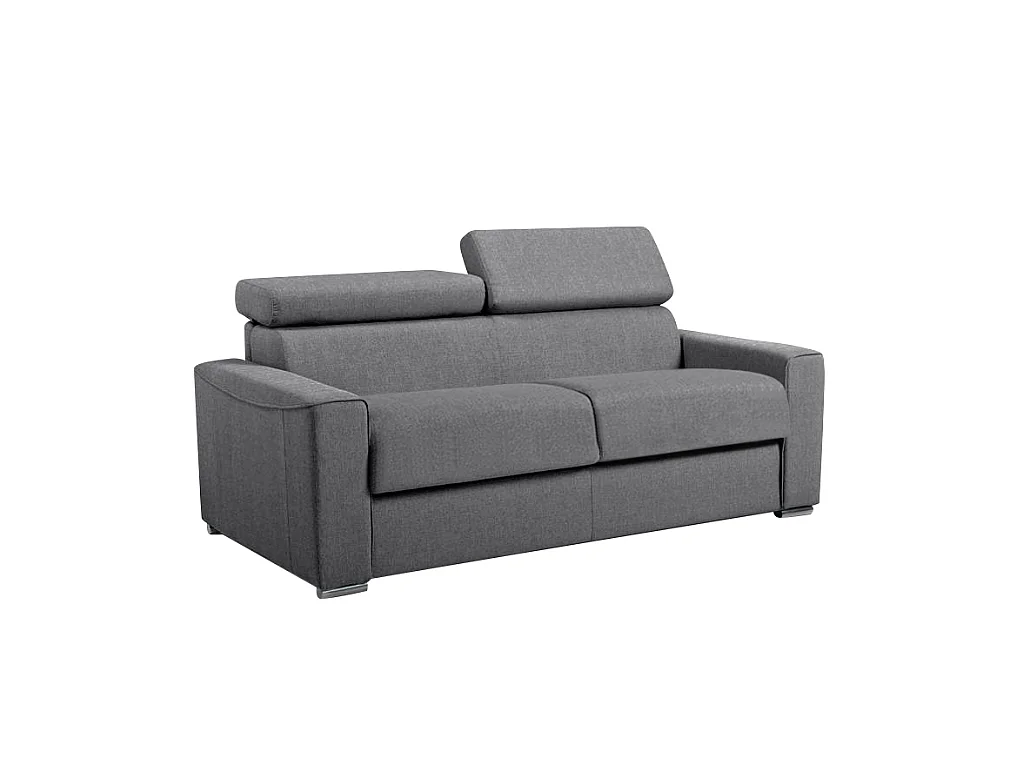 Sofá de 3 lugares rapidamente convertível em cama em tecido Cinzento - Cama de 140 cm e Colchão de 22 cm -  VIZIR