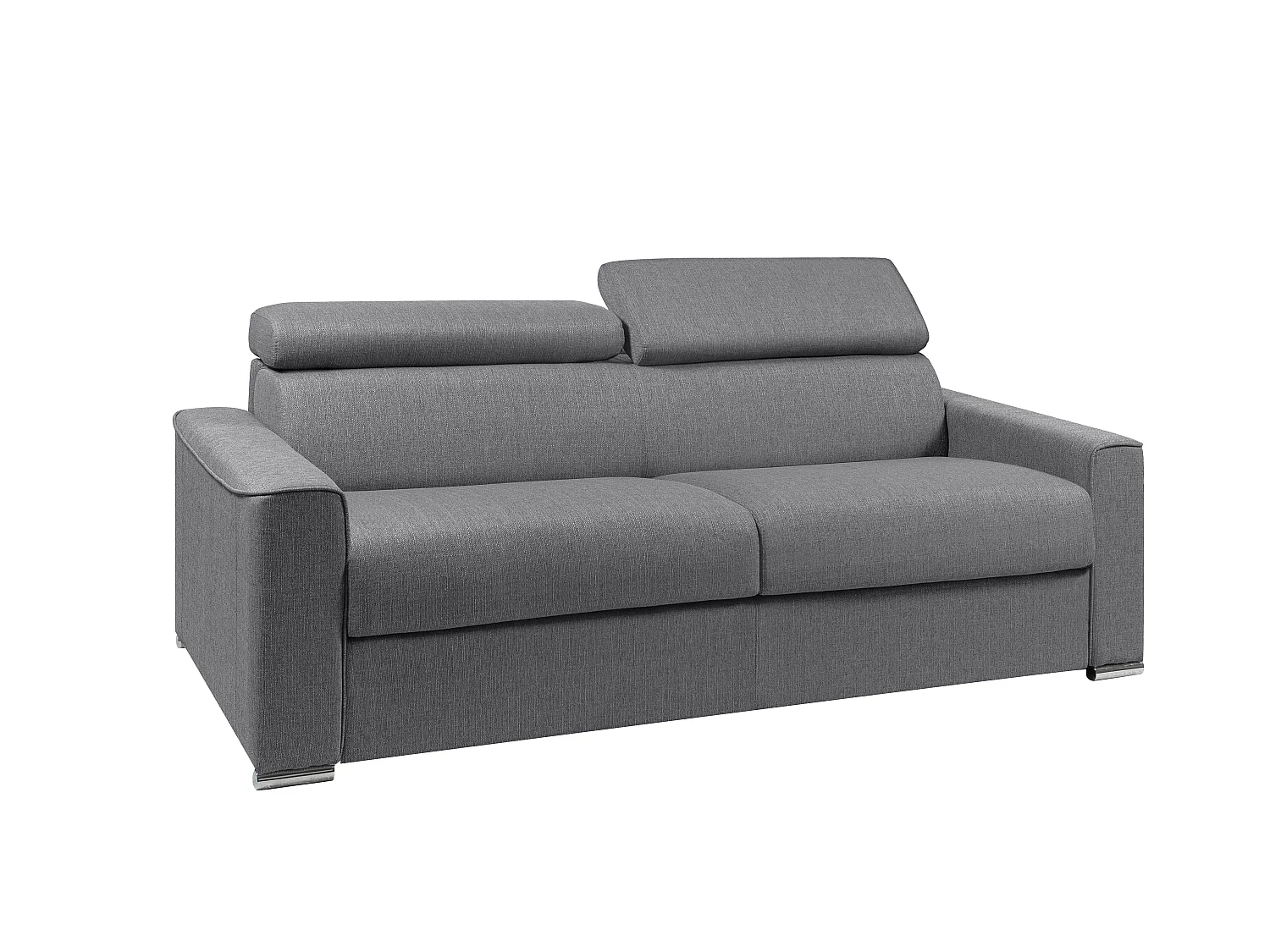 Schlafsofa 4-Sitzer - Liegefläche: 160 cm - Matratzenhöhe: 22 cm mit Memory Schaum - Stoff - Grau - VIZIR