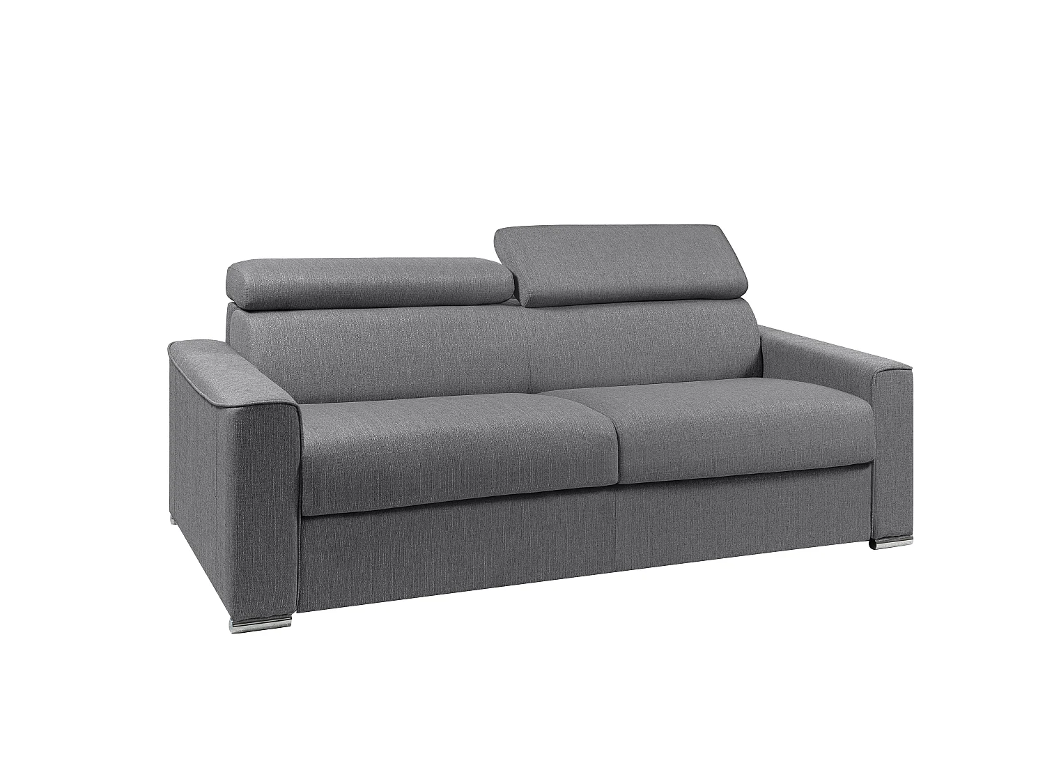 Schlafsofa 4-Sitzer - Liegefläche mit Lattenrost: 160 cm - Matratze: 22 cm mit Memory Schaum - Stoff - Grau - VIZIR