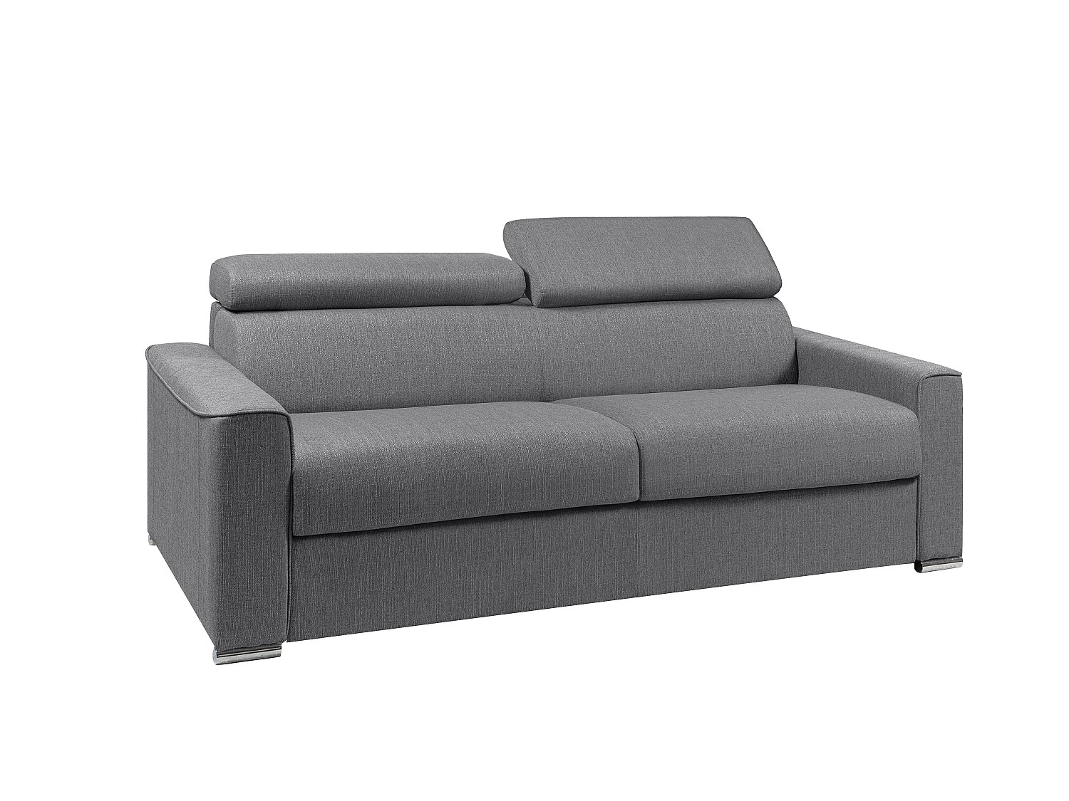 4-seters sovesofa raskt konvertibel i blått stoff bredt lattesystem med madrass 22 cm med memory foam VIZIR