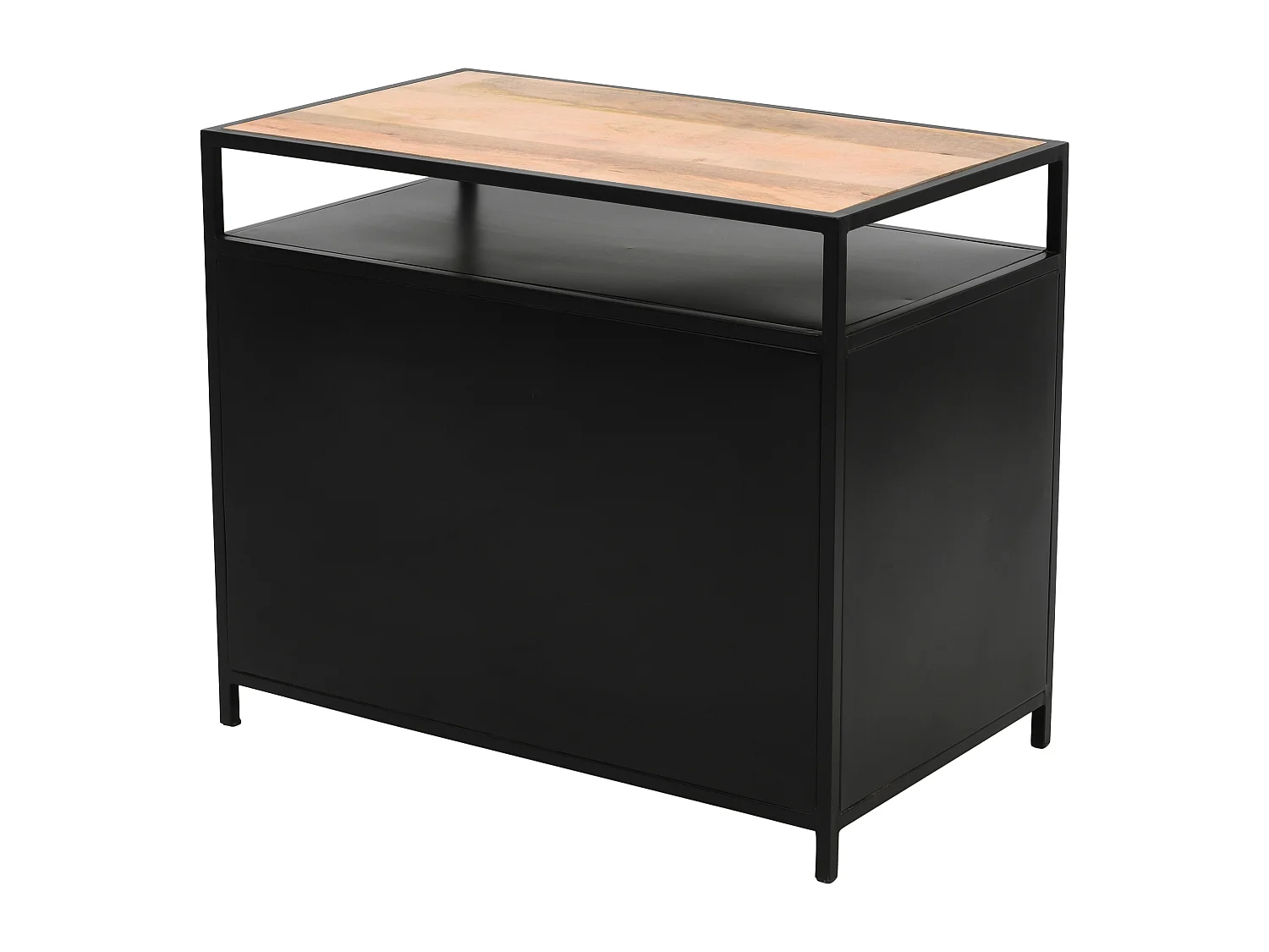 Meuble sous vasque en métal noir et bois de manguier - 95 cm - ERIDANI