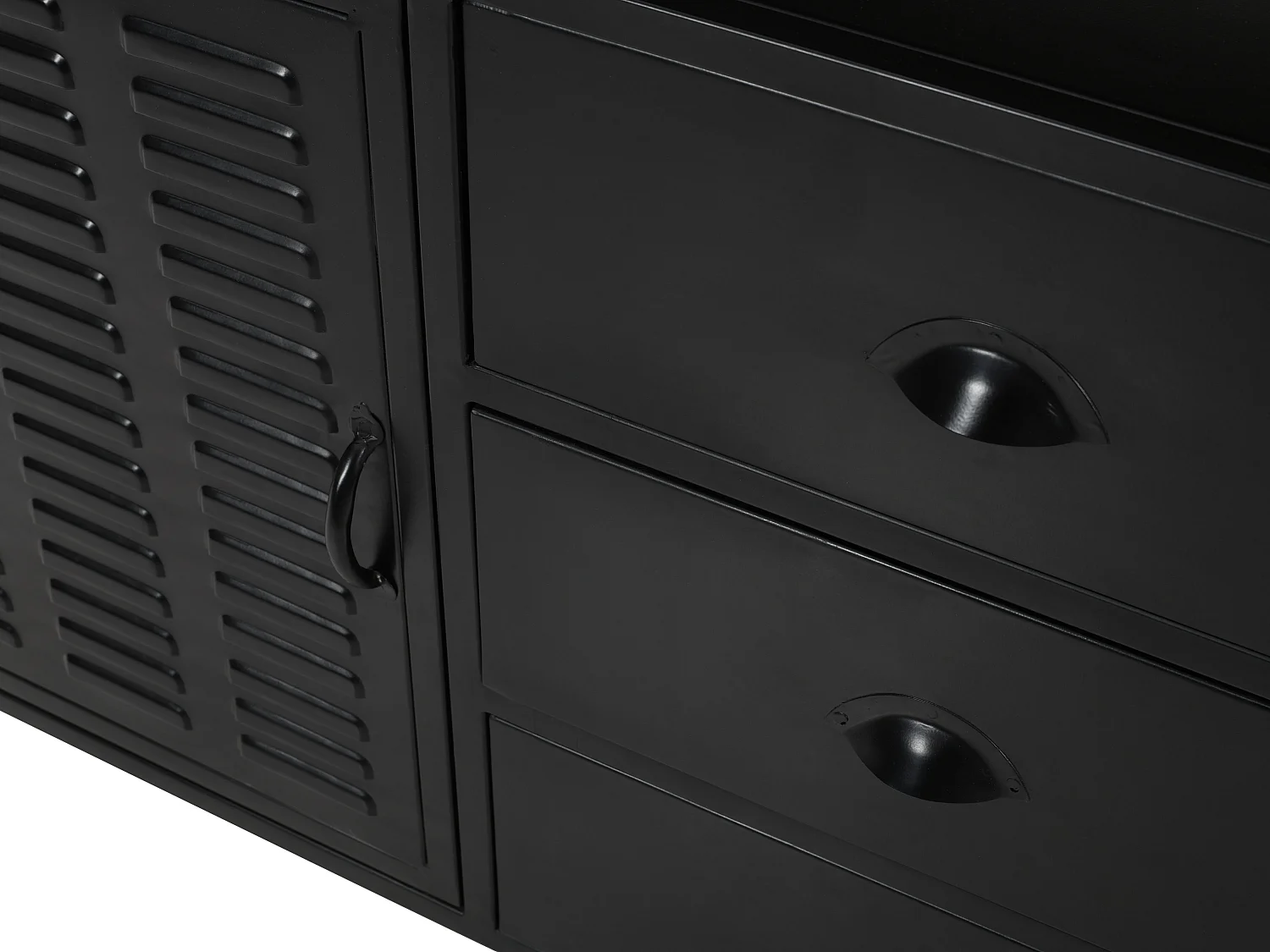 Meuble sous vasque en métal noir et bois de manguier - 95 cm - ERIDANI