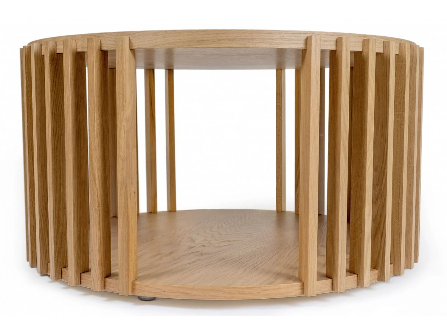 Table Basse Ronde Design "Drume" 83cm Chêne