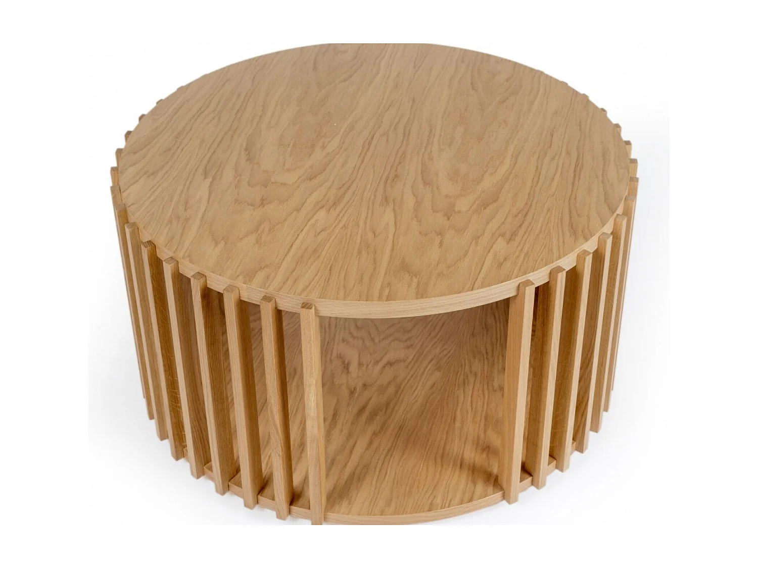Table Basse Ronde Design "Drume" 83cm Chêne