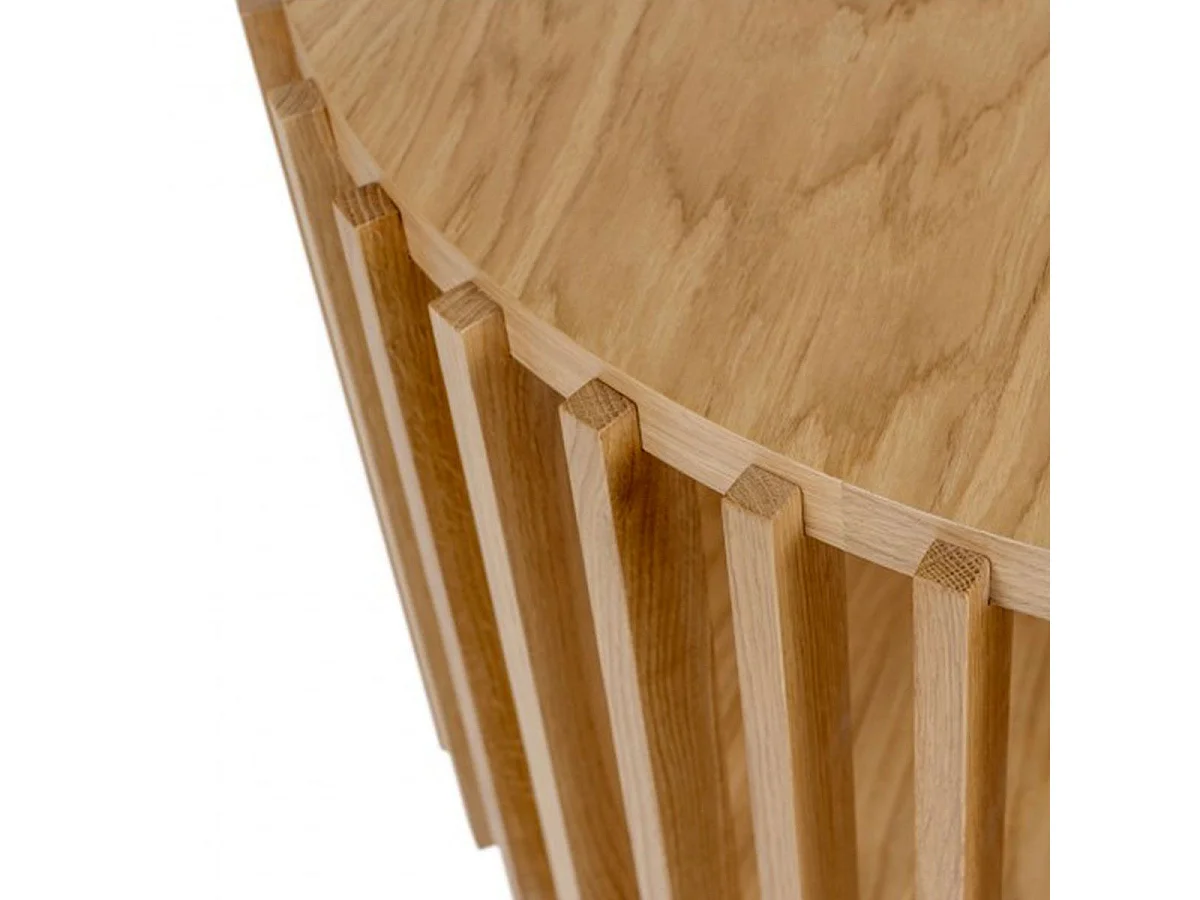 Table Basse Ronde Design "Drume" 83cm Chêne