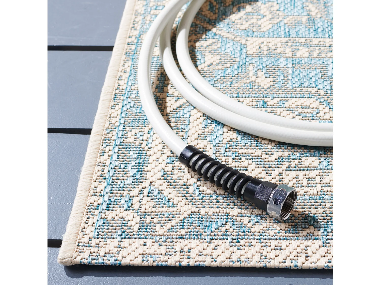 Tapis Bleu/Neutre 79 X 152 cm - Elba