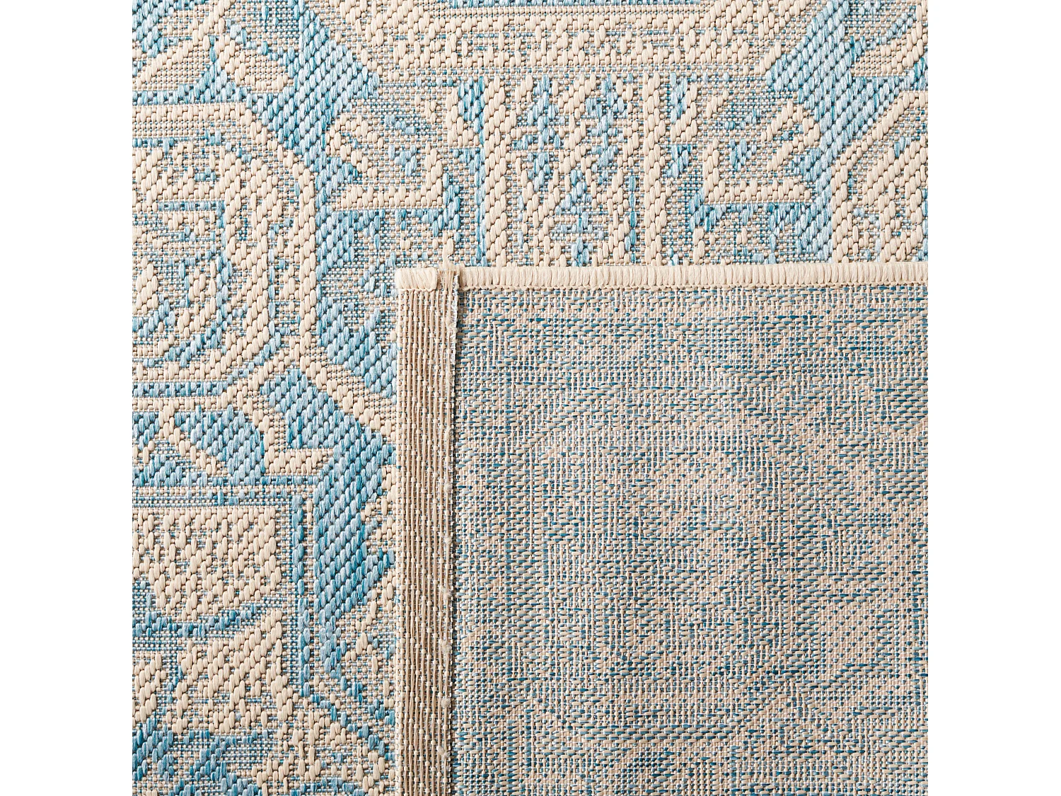 Tapis Bleu/Neutre 79 X 152 cm - Elba