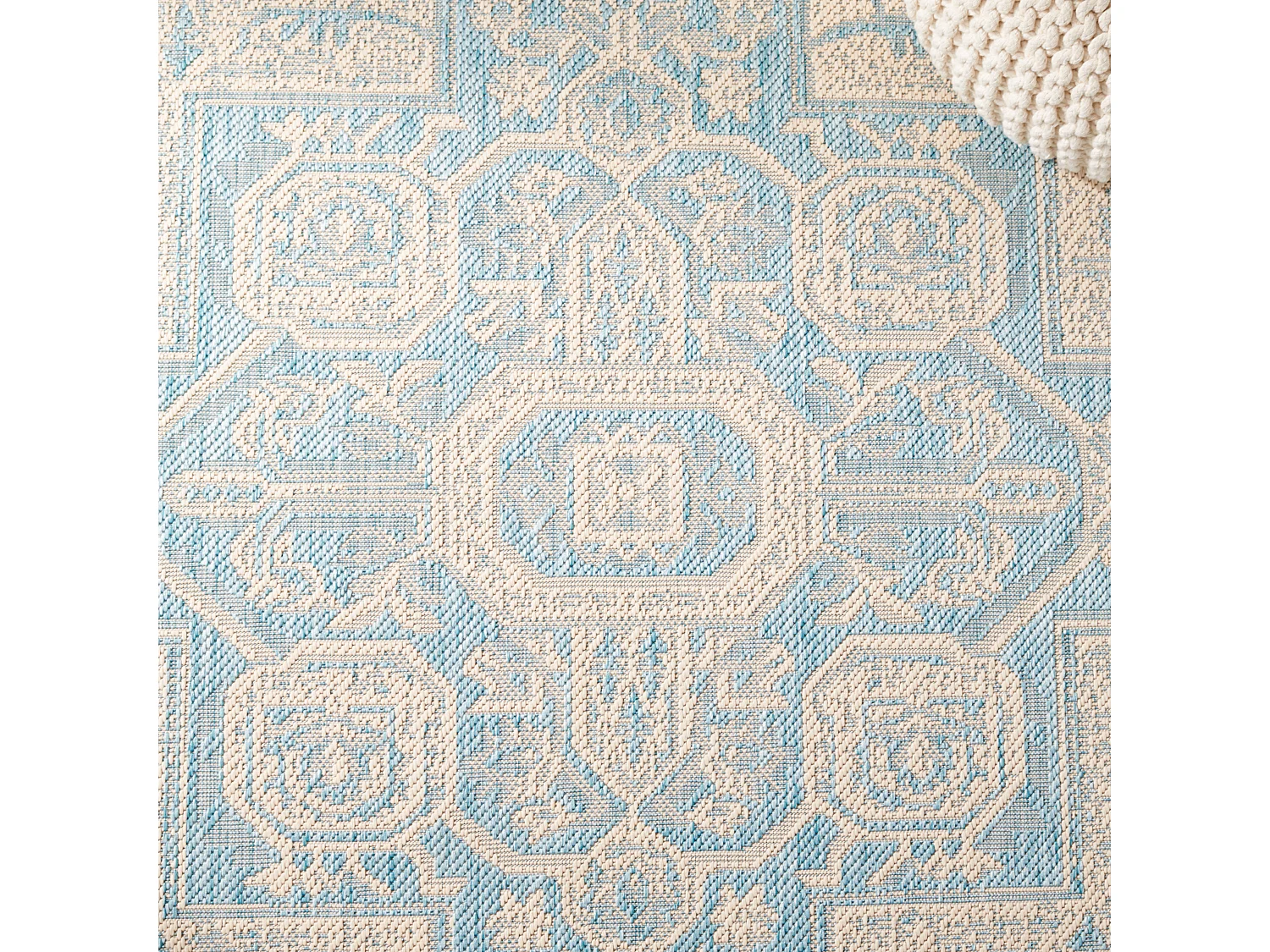 Tapis Bleu/Neutre 79 X 152 cm - Elba