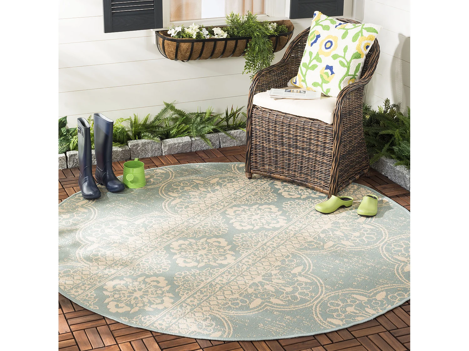 Tapis Bleu/Neutre 201 X 201 cm - Borano