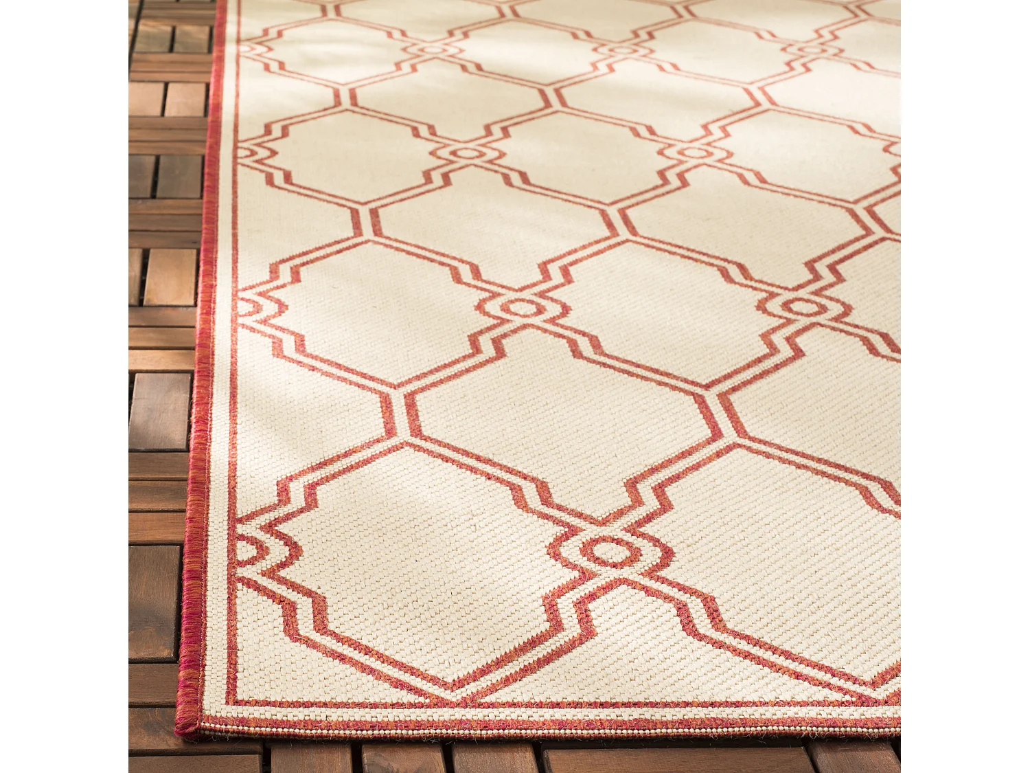 Tapis Rouge/Neutre 79 X 152 cm - Nerano