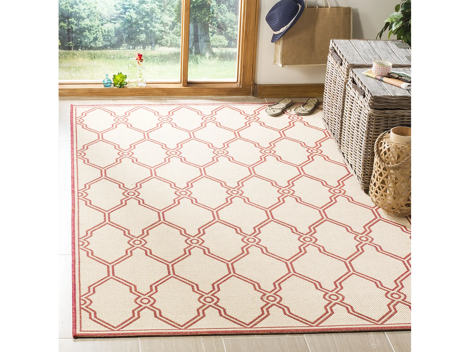 Tapis Rouge/Neutre 79 X 152 cm - Nerano
