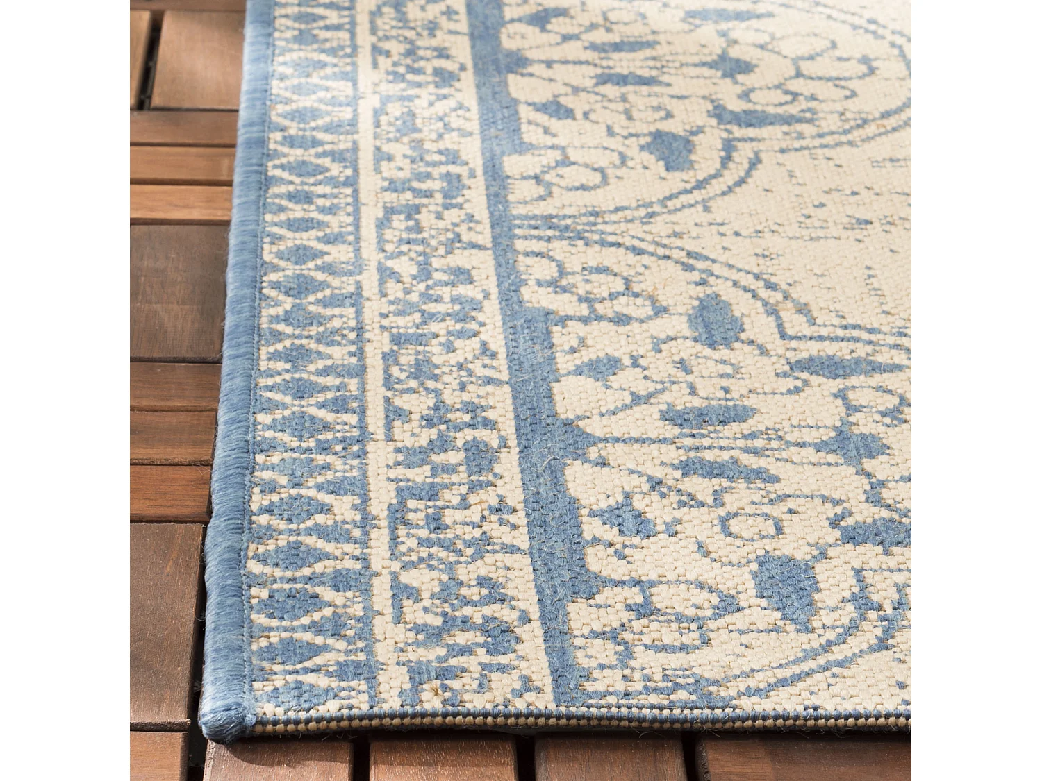 Tapis Bleu/Neutre 61 X 244 cm - Borano