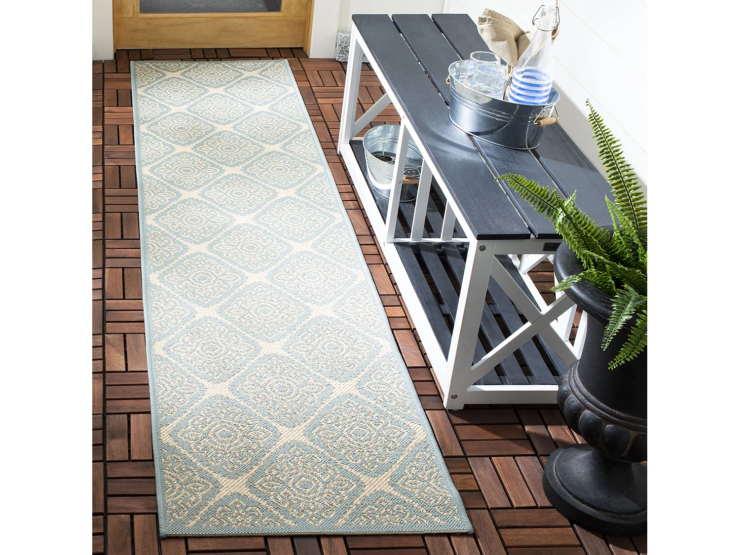 Tapis Bleu/Neutre 61 X 244 cm - Salina