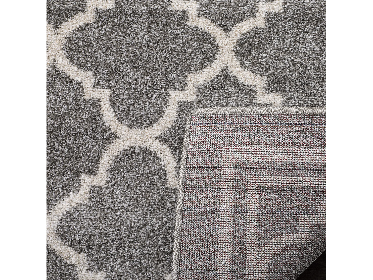 Tapis Gris Foncé & Beige 213 X 213 cm - Aldona