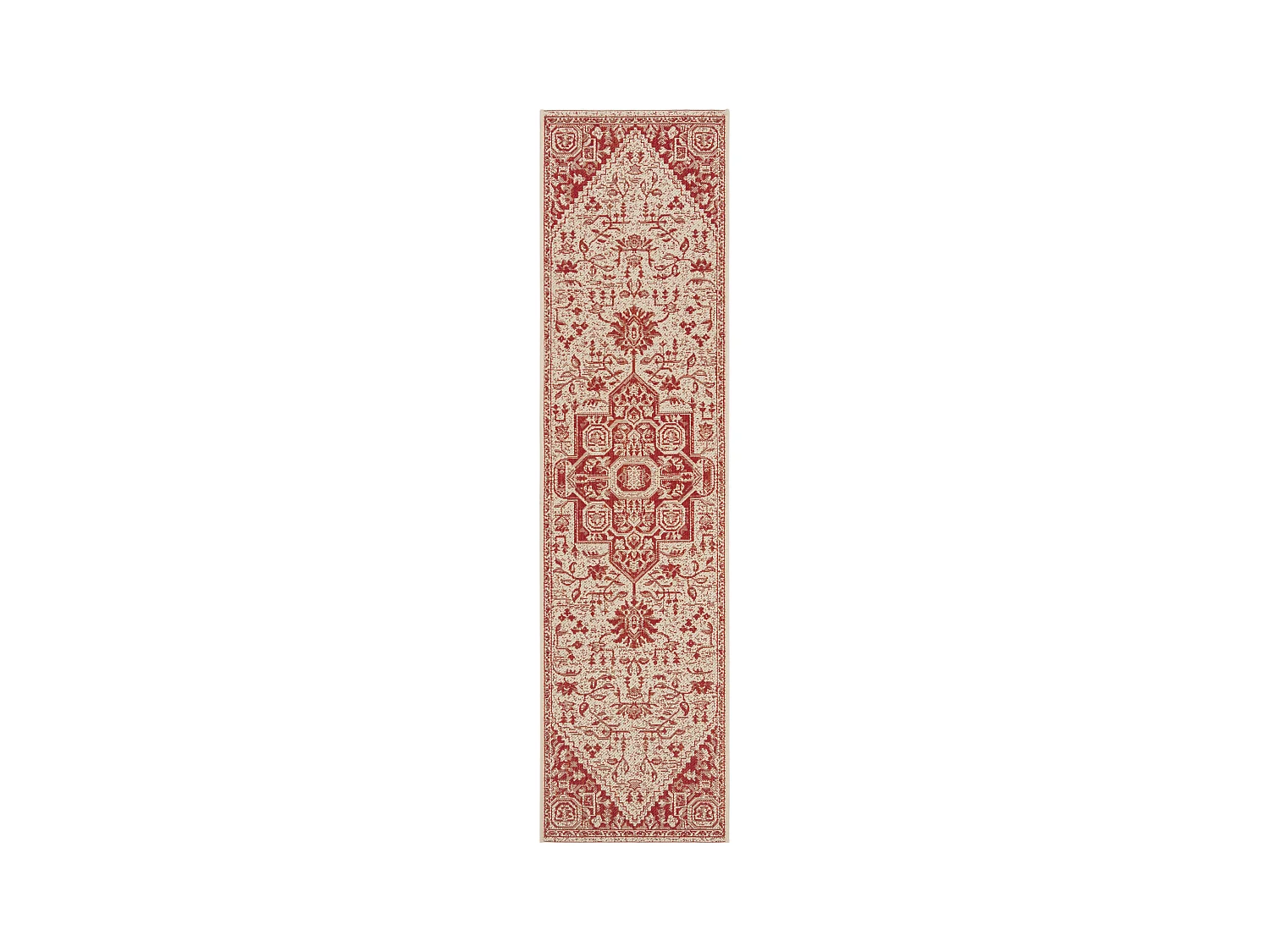 Tapis Rouge/Neutre 61 X 244 cm - Elba