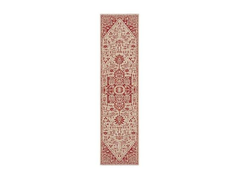 Tapis Rouge/Neutre 61 X 244 cm - Elba