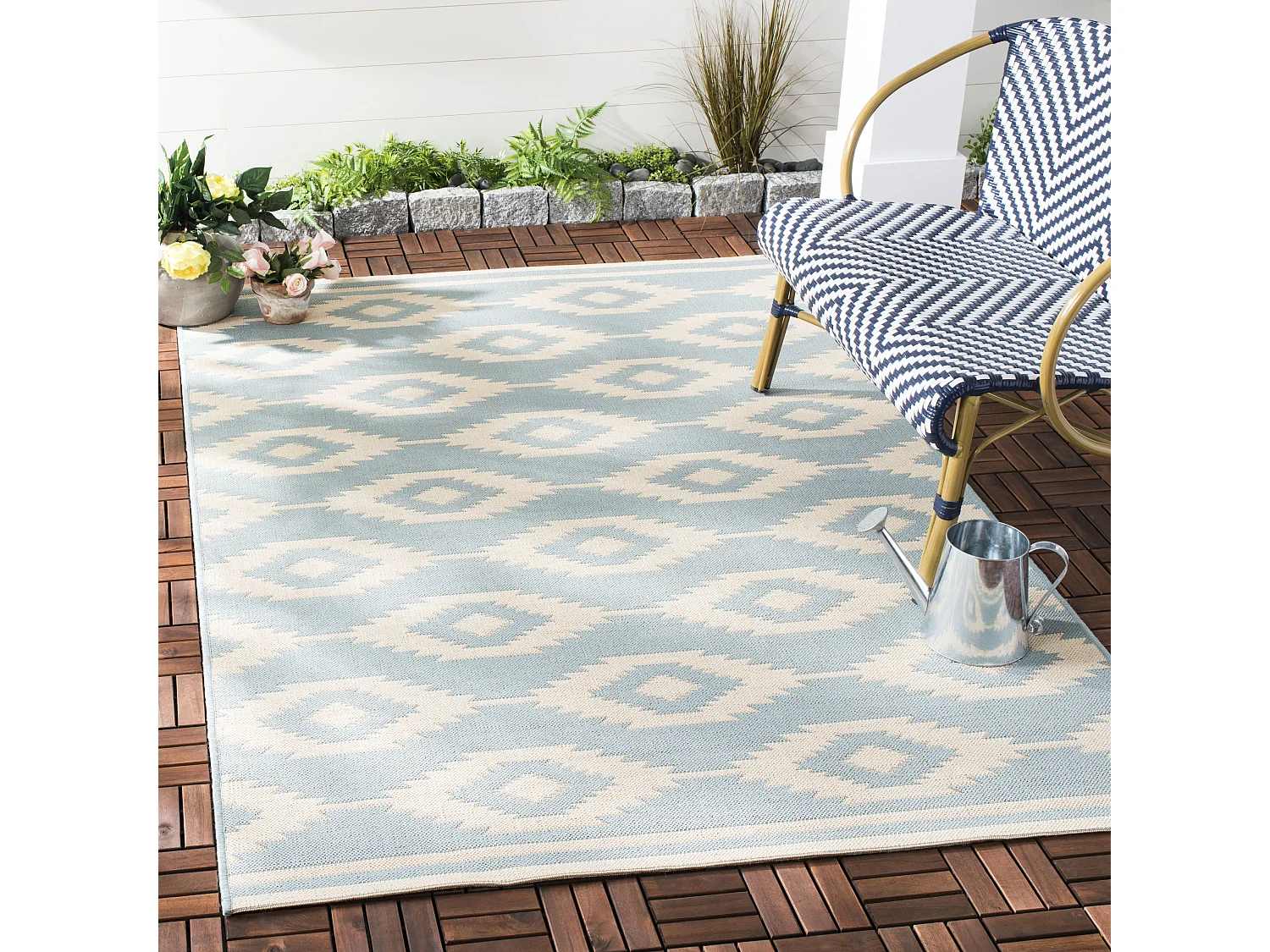 Tapis Bleu/Neutre 201 X 201 cm - Budelli