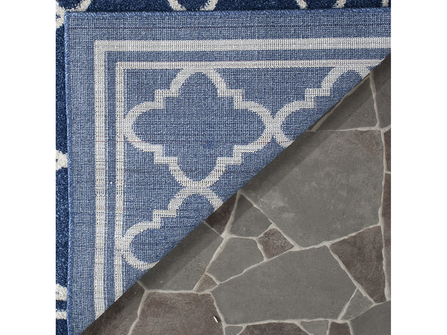 Tapis Bleu Marine/Neutre 213 X 213 cm - Aldona